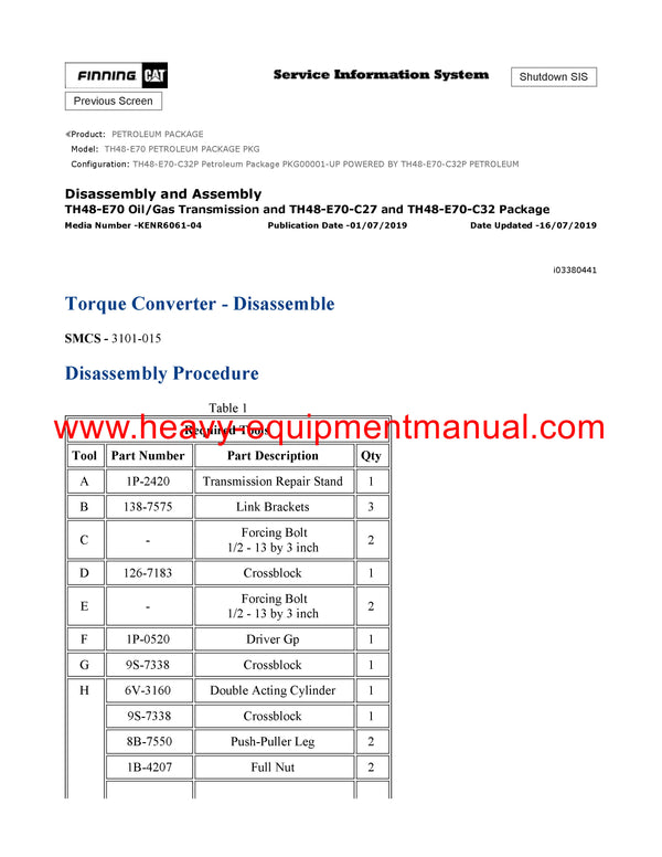 DOWNLOAD CATERPILLAR TH48-E70 PETROLEUM PACKAGE SERVICE REPAIR MANUAL PKG