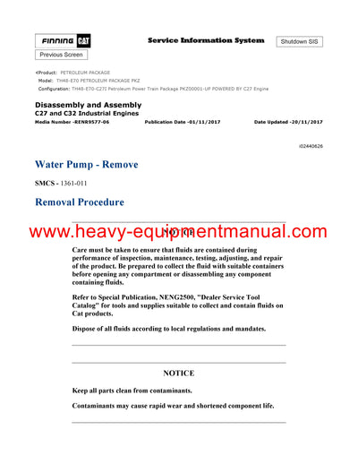 DOWNLOAD CATERPILLAR TH48-E70 PETROLEUM PACKAGE SERVICE REPAIR MANUAL PKZ