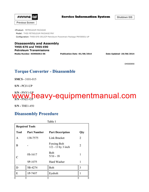 DOWNLOAD CATERPILLAR TH55 PETROLEUM PACKAGE SERVICE REPAIR MANUAL PNY