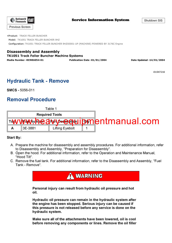 Caterpillar TK1051 TRACK FELLER BUNCHER Full Complete Service Repair Manual 9HZ
