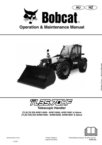 Bobcat TL3570 Telescopic Handler (7283163) Operation And Maintenance Manual - PDF Download