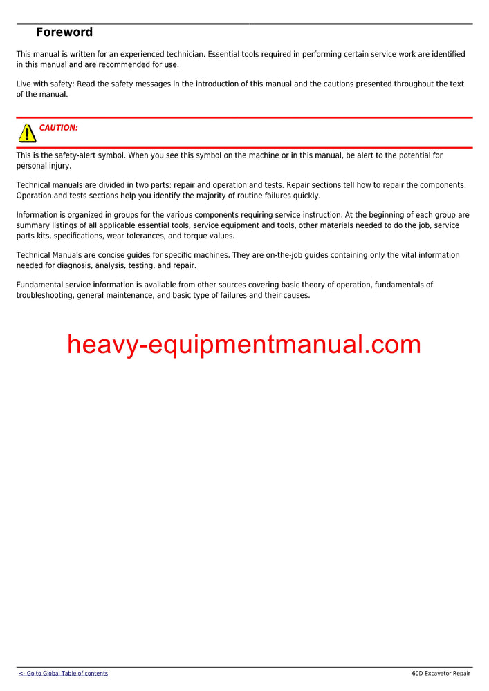John Deere 60D Compact Excavator Technical Service Manual TM10761