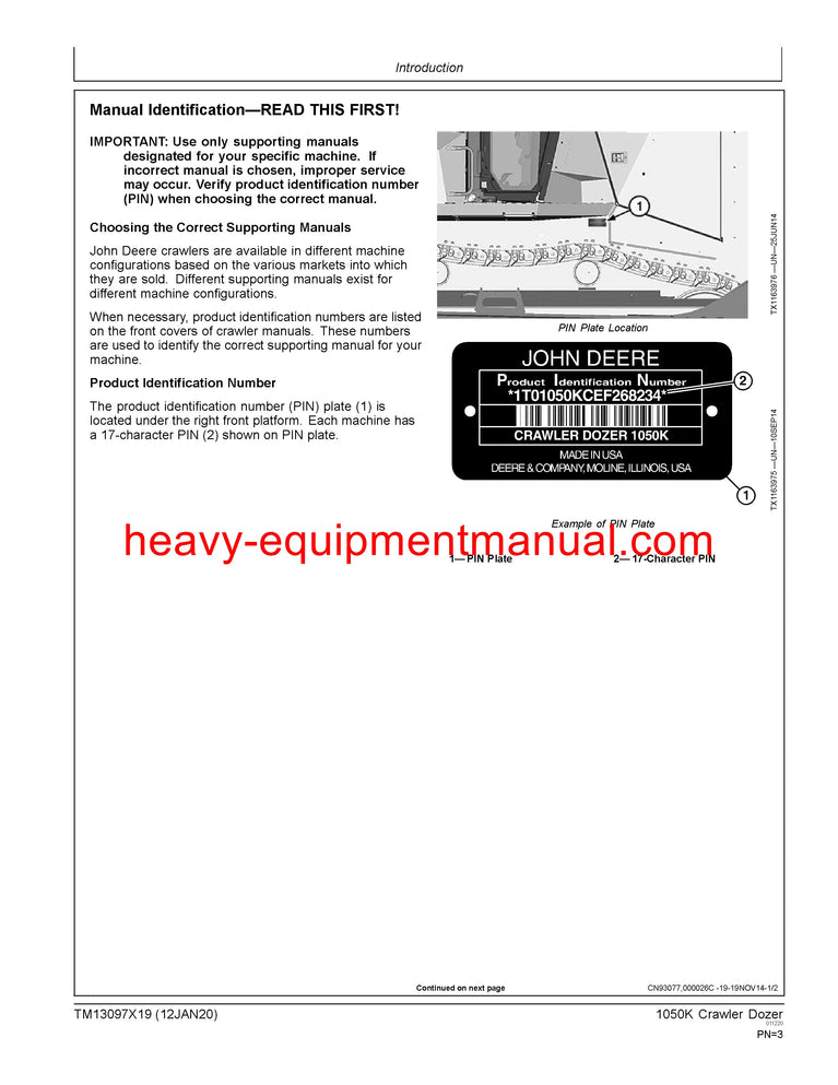 PDF John Deere 1050K Crawler Dozer Service Technical Manual TM13097X19