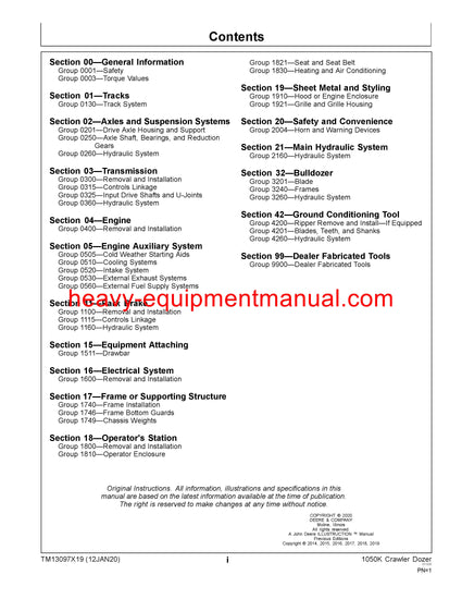  PDF John Deere 1050K Crawler Dozer Service Technical Manual TM13097X19