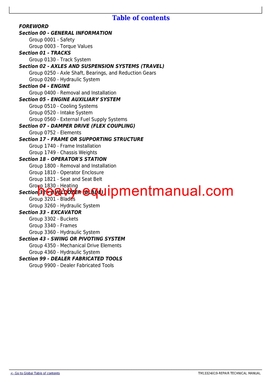 John Deere 26G Compact Excavator Technical Service Repair Manual TM13324X19