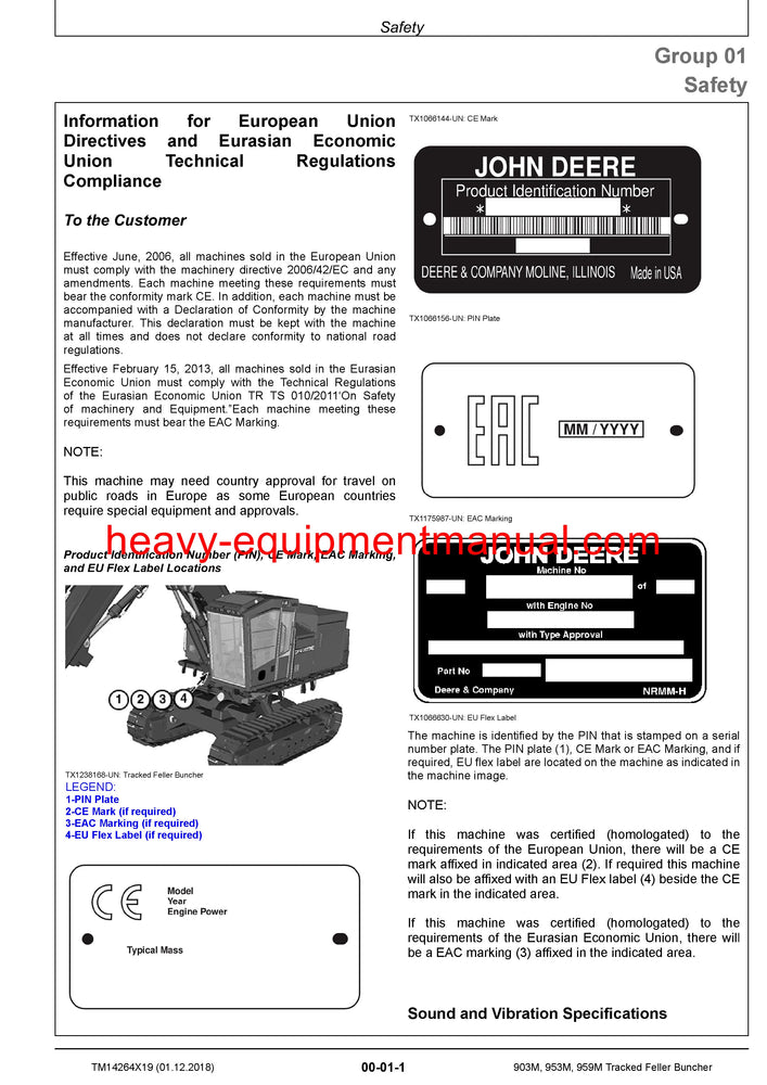 Download John Deere 903M, 953M, 959M Tracked Feller Buncher Service Repair Manual TM14264X19