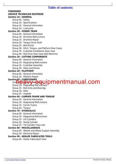 John Deere 946, 956 Center Pivot Rotary Mower-Conditioner All Inclusive Service Repair Technical Manual TM1824