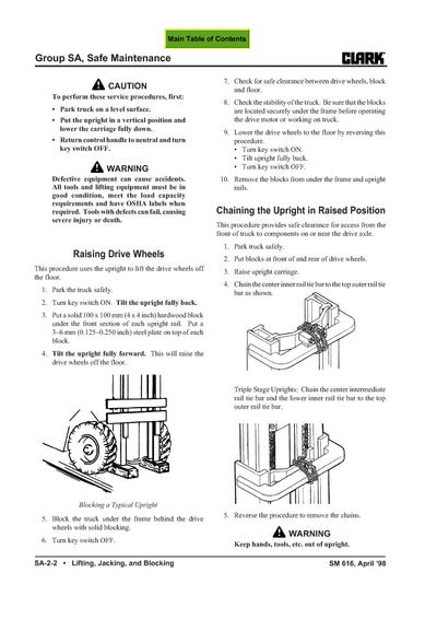 Clark TMG 12-25 (SM-616) Forklift Service Repair Manual - PDF Download