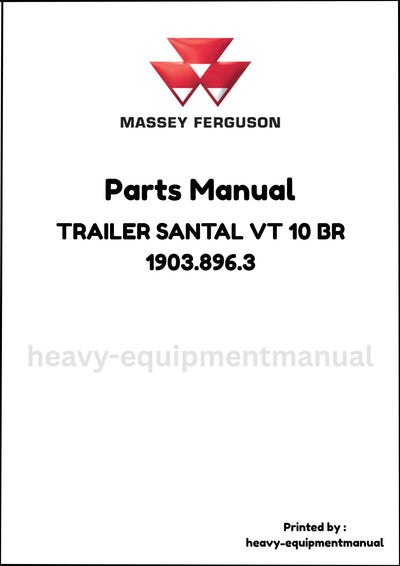 Massey Ferguson TRAILER SANTAL VT 10 BR 1903.896.3 Parts Manual - Download PDF
