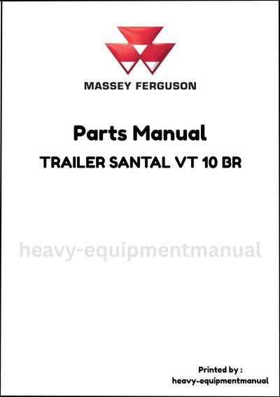 Massey Ferguson TRAILER SANTAL VT 10 BR Parts Manual - Download PDF