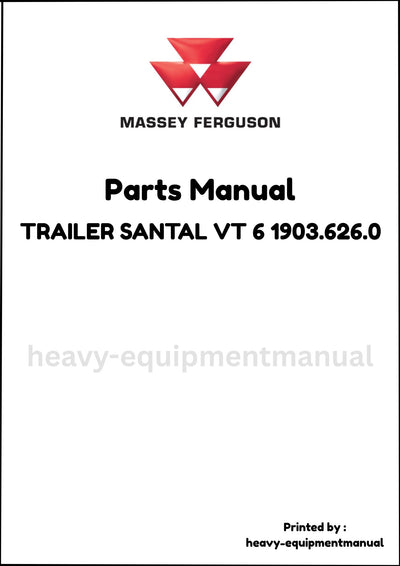 Massey Ferguson TRAILER SANTAL VT 6SC 1903.842.4 Parts Manual - Download PDF