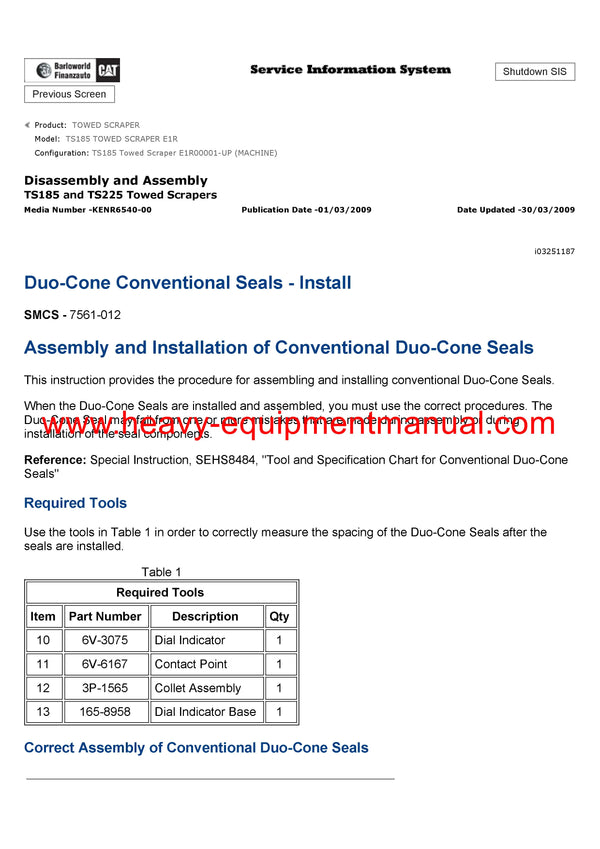 DOWNLOAD CATERPILLAR TS185 TOWED SCRAPER SERVICE REPAIR MANUAL E1R