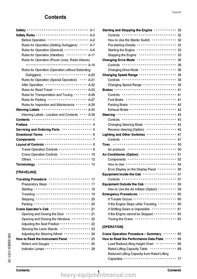 Tadano GR-300EX-1 Crane Operation & Maintenance Manual - PDF Download