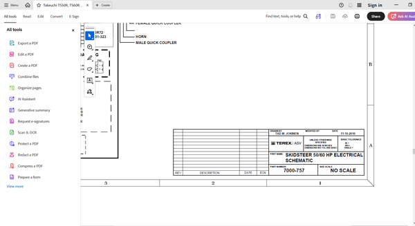Takeuchi TS50R, TS60R Skid Steer Loader (7000-756) Service Manual PDF