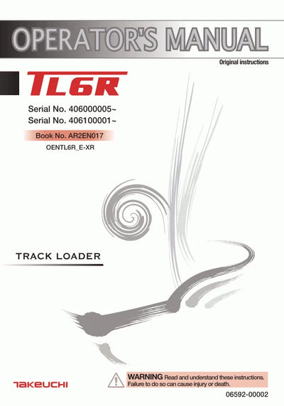 Takeuchi TL6R Loader Operator Manual PDF