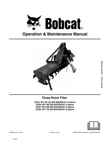 Bobcat Tiller, Three-Point (7383803) Operation And Maintenance Manual - PDF Download