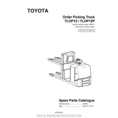 Toyota Forklift Parts Manual PDF
