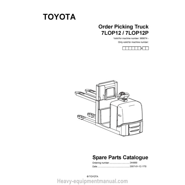 Toyota Forklift Parts Manual PDF