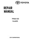 Toyota 7FB10-30 Forklift Service Repair Manual