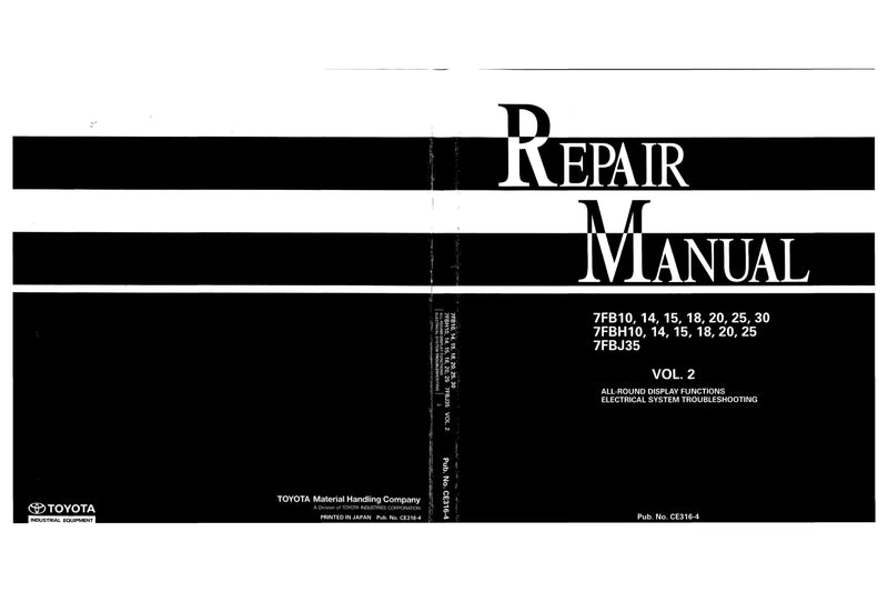 Toyota 7FB10-30 Vol 2 Forklift Service Repair Manual