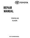 Toyota 7FDF15-30 Forklift Service Repair Manual