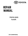 Toyota 7FGF15-30(E) Forklift Service Repair Manual