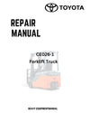 Toyota CE026-1 Forklift Service Repair Manual