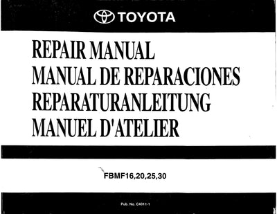 Toyota FBMF 16-30 Forklift Service Repair Manual
