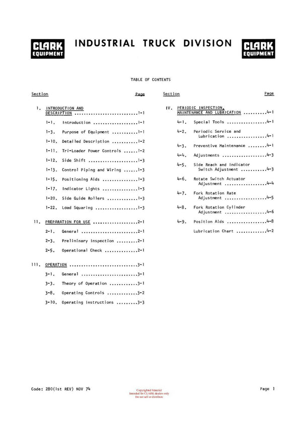 Clark Tri-loader Side Loading Attachment Operatioν, Μαιντenance And Repair Manual - Pdf Download