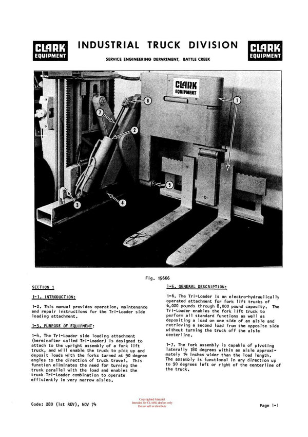Clark Tri-loader Side Loading Attachment Operatioν, Μαιντenance And Repair Manual - Pdf Download