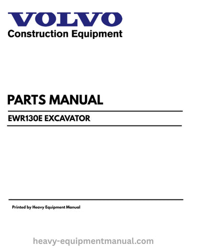 Volvo EWR130E Excavator Parts Catalog Manual PDF Download