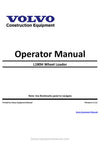 Volvo L180H Wheel Loader Operator Manual PDF Download