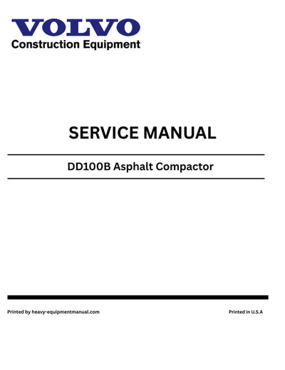 Volvo DD100B Asphalt Compactor Service Repair PDF Download Manual PID:12843364