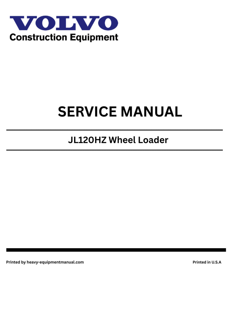 Volvo JL120HZ Wheel Loader Service Repair PDF Download Manual