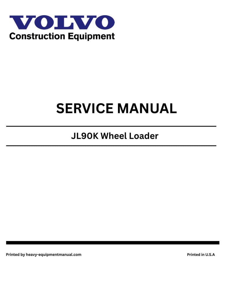 Volvo JL90K Wheel Loader Service Repair PDF Download Manual