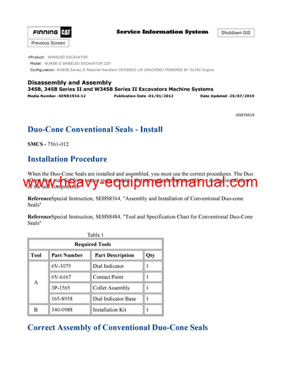 DOWNLOAD CATERPILLAR W345B II WHEELED EXCAVATOR SERVICE REPAIR MANUAL CDY