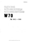 Komatsu W70(JPN) Wheel Loader Parts Manual SN 10002-12000