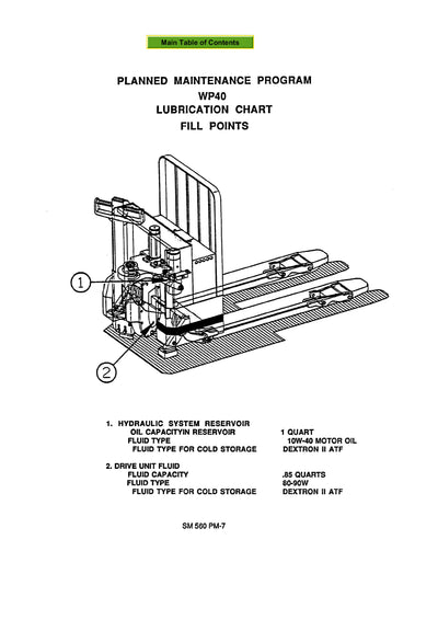 Clark WP 40 (SM-560) Forklift Service Repair Manual - PDF Download