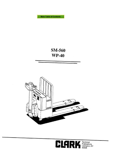 Clark WP 40 (SM-560) Forklift Service Repair Manual - PDF Download