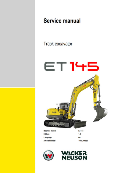 Wacker Neuson ET145 Tracked Excavator Service Manual - PDF Download