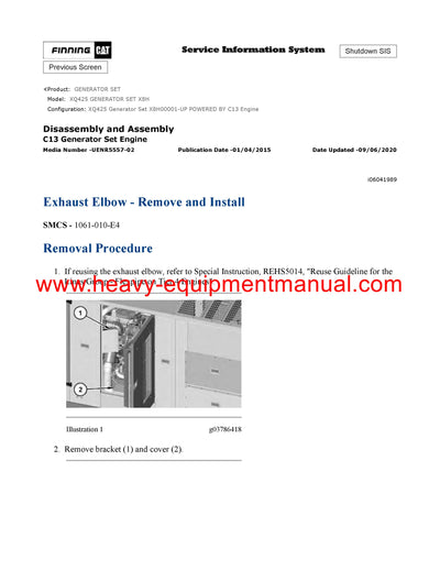 DOWNLOAD CATERPILLAR XQ425 GENERATOR SET SERVICE REPAIR MANUAL X8H