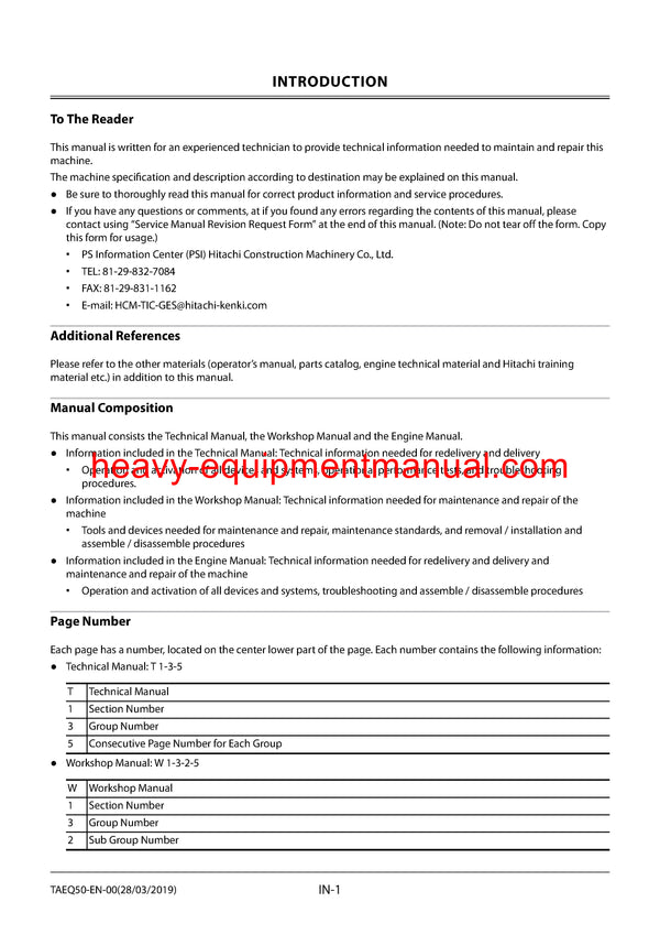 Download Hitachi ZX55U-6 Hydraulic Excavator Workshop Service Manual