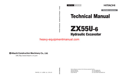 Download Hitachi ZX55U-6 Hydraulic Excavator Workshop Service Manual