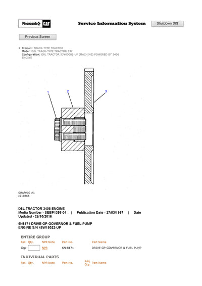 DOWNLOAD CATERPILLAR 8A BULLDOZER PARTS MANUAL