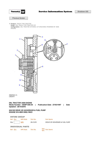 DOWNLOAD CATERPILLAR 8A BULLDOZER PARTS MANUAL