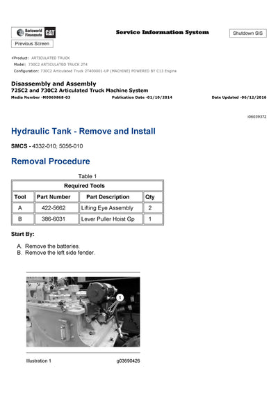 Download Caterpillar 730C2 Articulated Truck Service Repair Manual 2T4