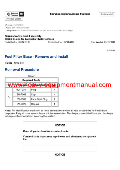 DOWNLOAD CATERPILLAR 564 FORWARDER SERVICE REPAIR MANUAL KBN