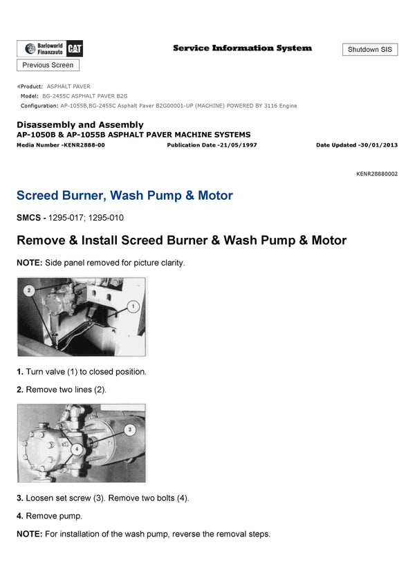 Download Caterpillar BG-2455C ASPHALT PAVER Service Repair Manual B2G