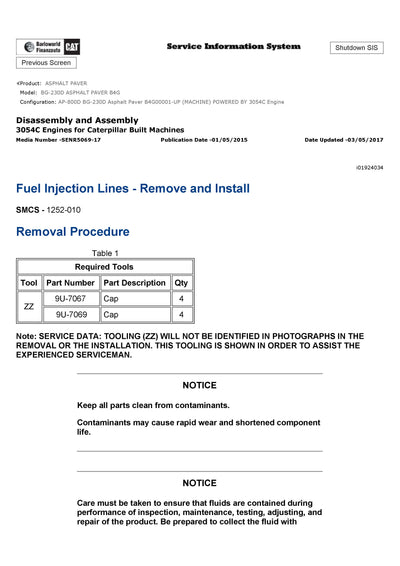 Download Caterpillar BG-230D ASPHALT PAVER Service Repair Manual B4G