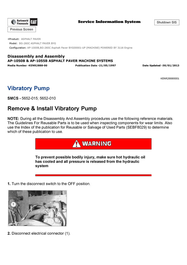 Download Caterpillar BG-260C ASPHALT PAVER Service Repair Manual BYG